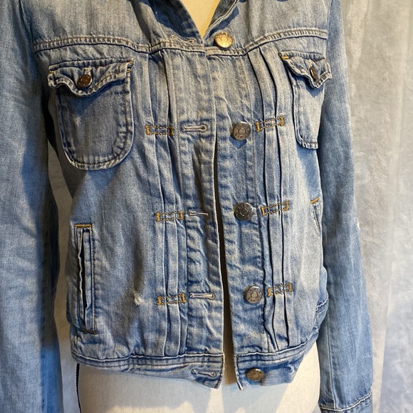 JCrew distressed light wash denim jacket - Picture 2 of 5